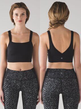 Lululemon Black Luxtreme Mesh Trim Featherlight Bra